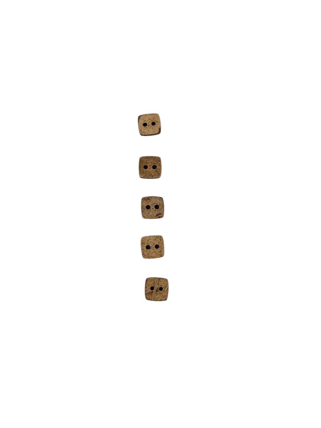 Wooden Brown Buttons Square 12 mm