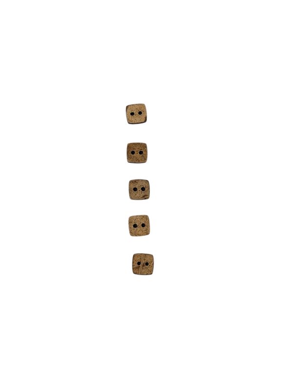 Wooden Brown Buttons Square 12 mm