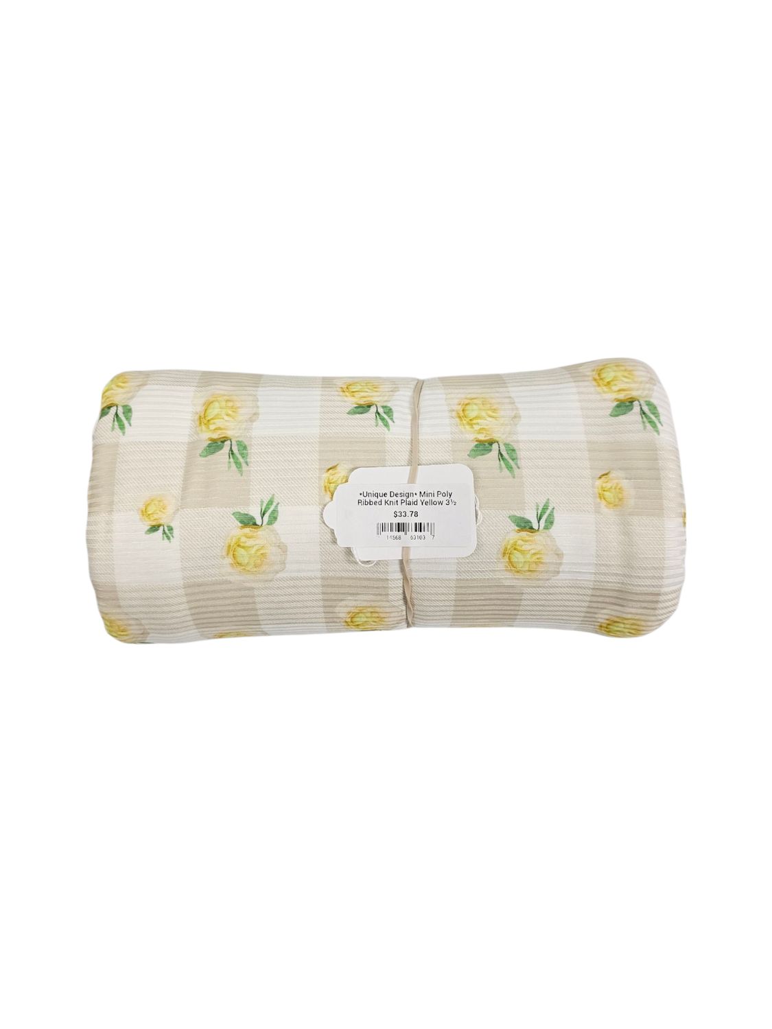 *Unique Design* Mini Poly Ribbed Knit Plaid Yellow 3½ Yd