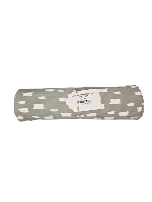Reign Rib Knit Modern Dash Sage 1yard