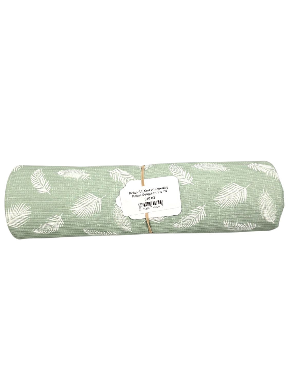 Reign Rib Knit Whispering Palms Seagreen 1¾ Yd