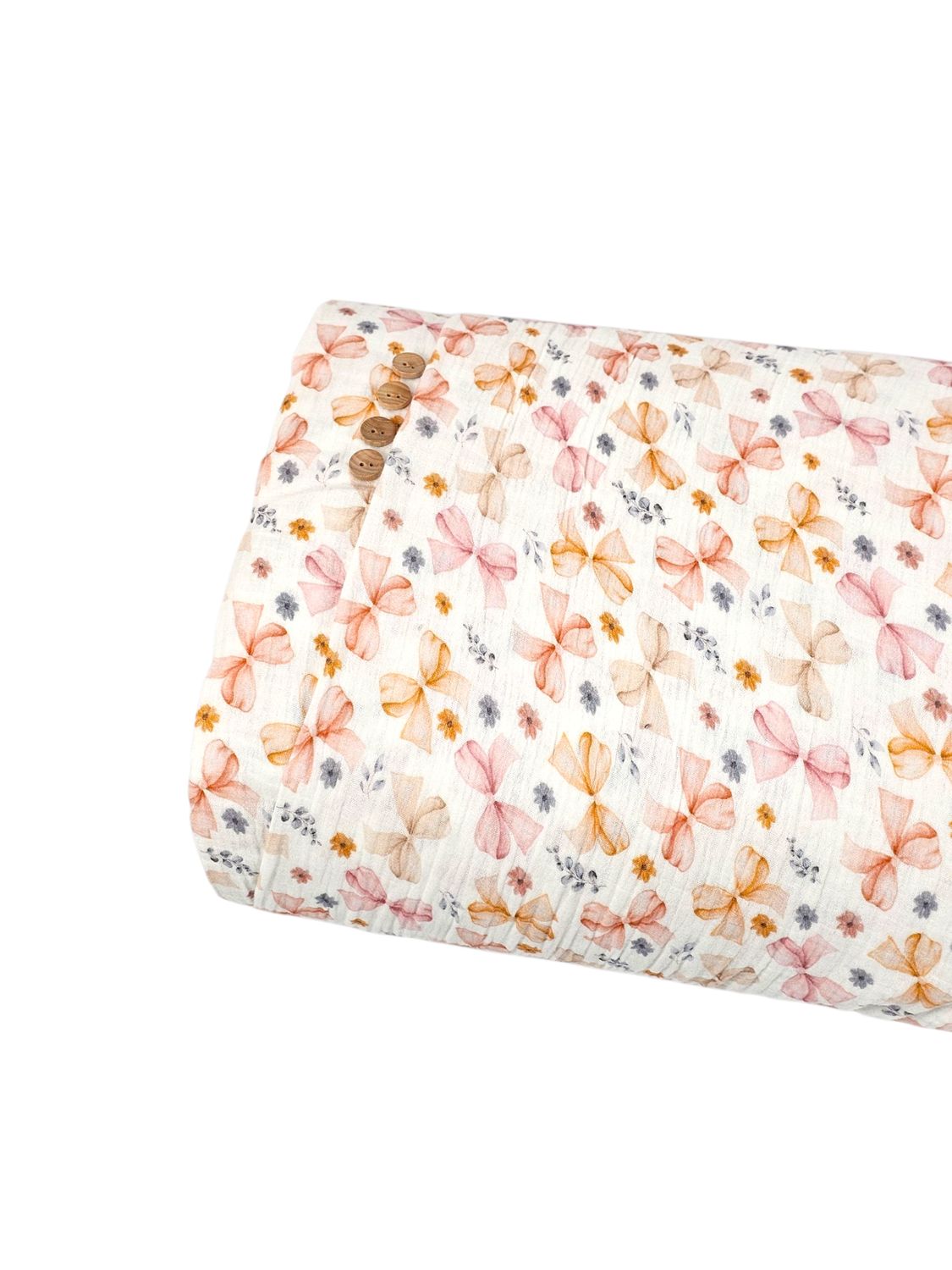*Unique Design* Cotton Muslin Dreamy Bows White