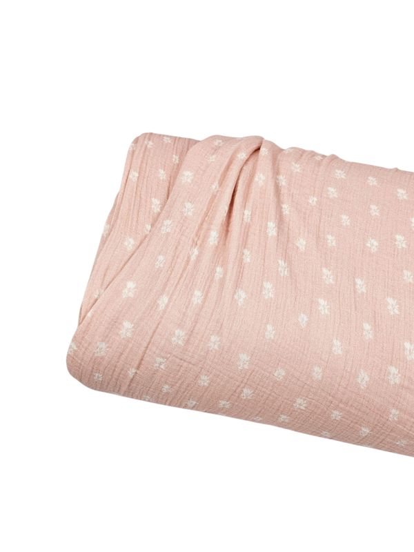 *Unique Design* Cotton Muslin Delicate Bloom Soft Pink