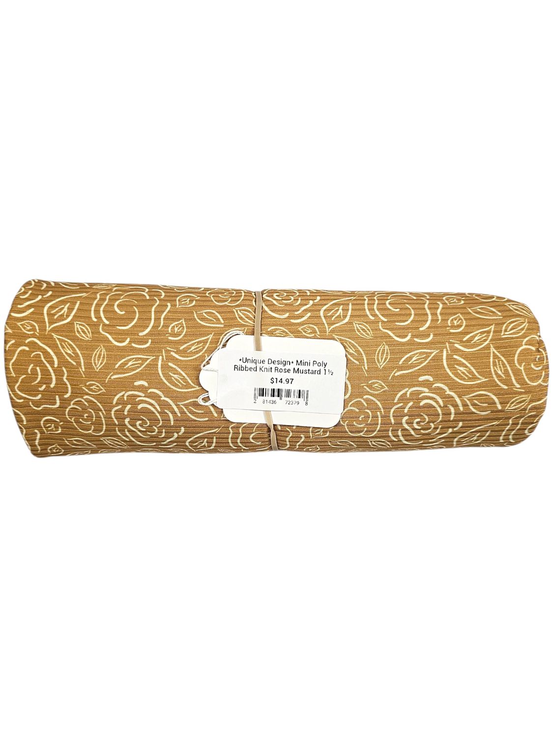 *Unique Design* Mini Poly Ribbed Knit Rose Mustard 1½ yards