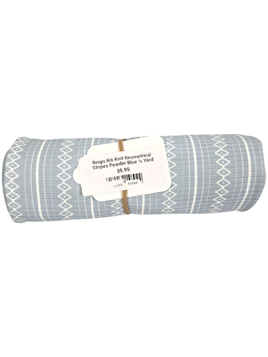 Reign Rib Knit Geometrical Stripes Powder Blue ½ Yard