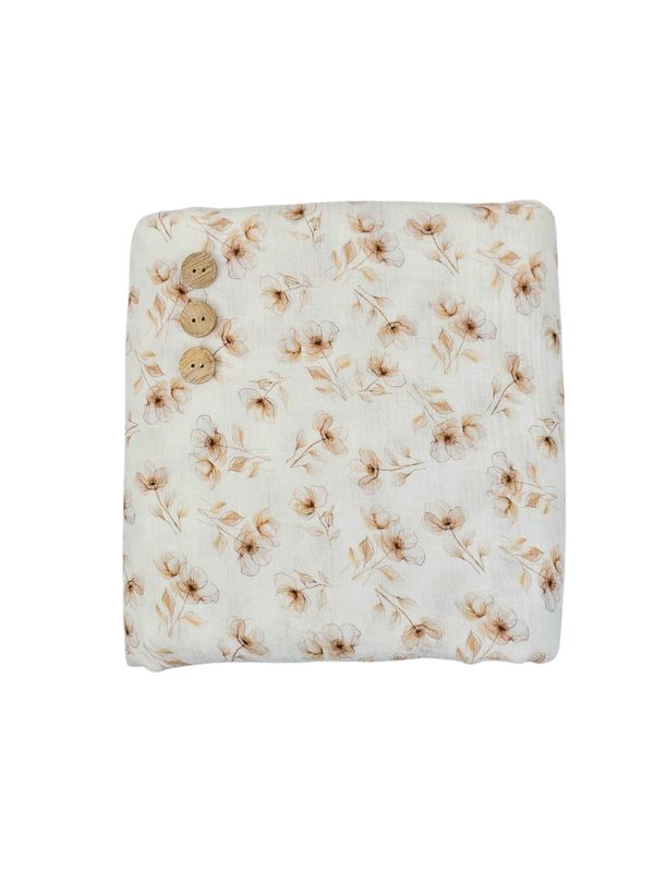 *Unique Design* Cotton Muslin Glowing Orchids White