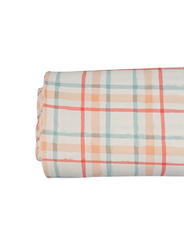 *Unique Design* Willow Ribbed Knit Large Sherbert Plaid