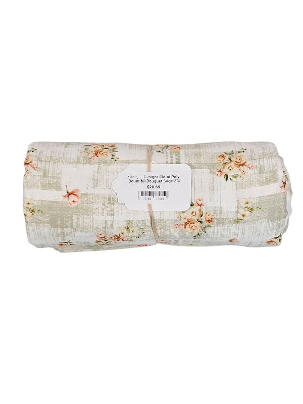 *Unique Design* Cloud Poly Bountiful Bouquet Sage 2⅞ Yd