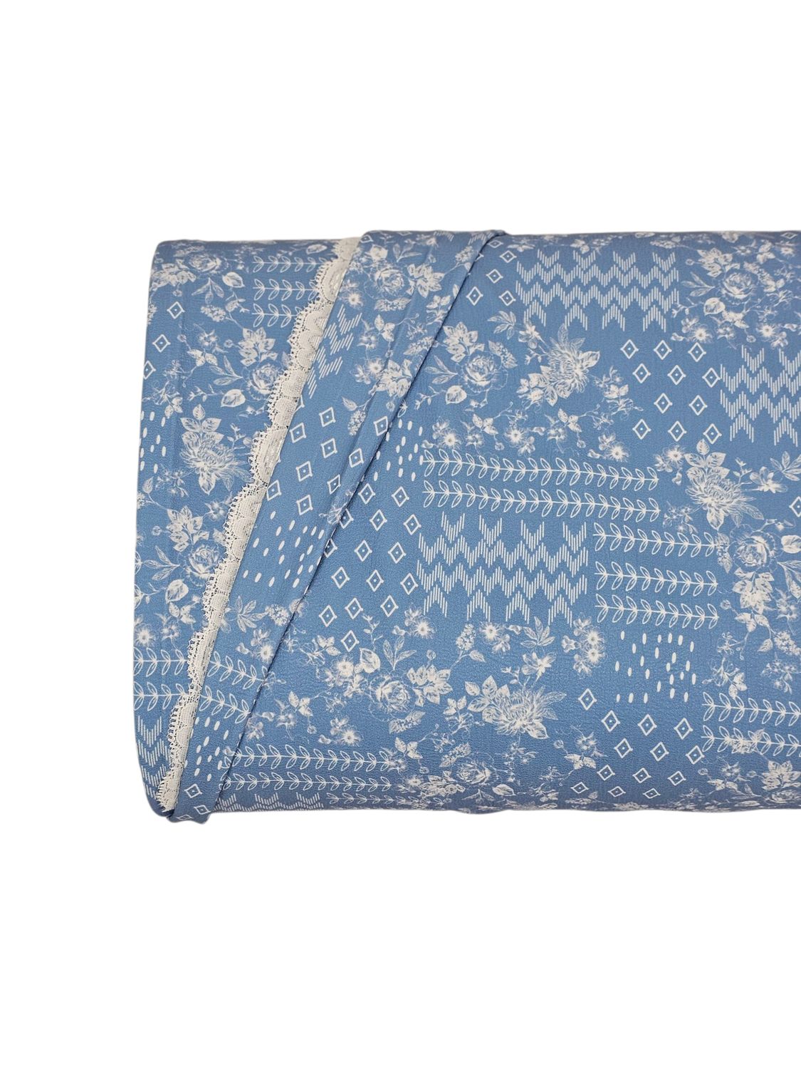 *Unique Design* Cloud Poly Abstract Vintage Blooms Denim