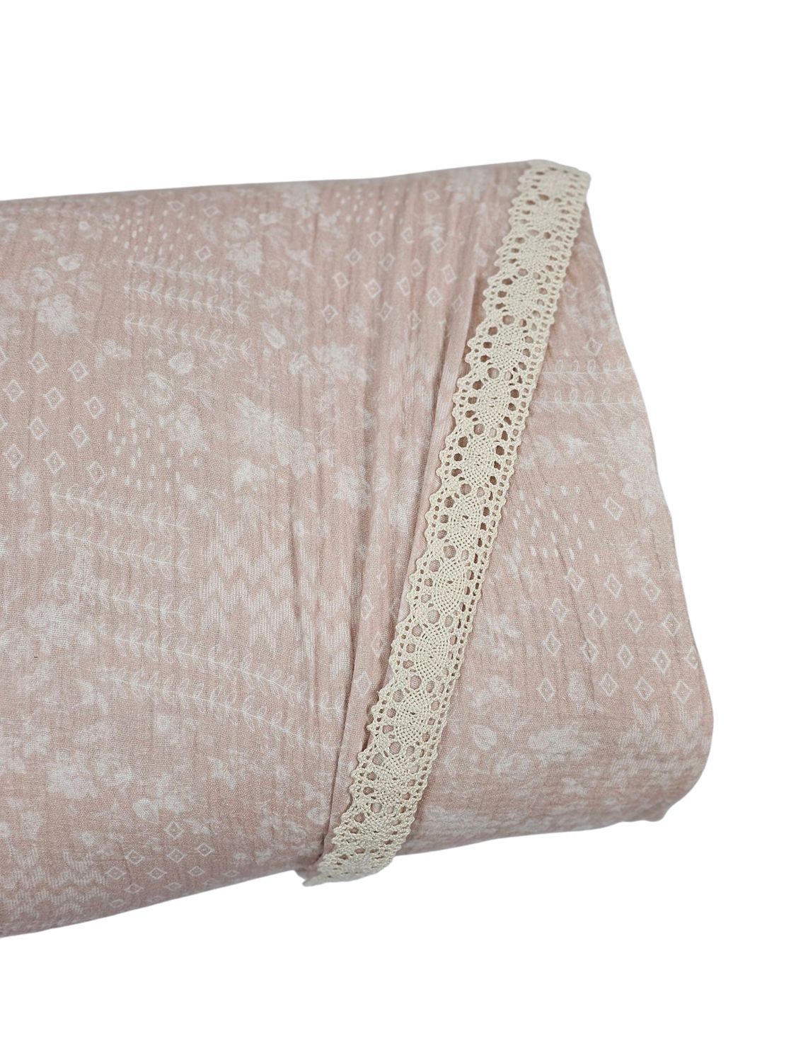 *Unique Design* Cotton Muslin Abstract Vintage Blooms Pale Rose
