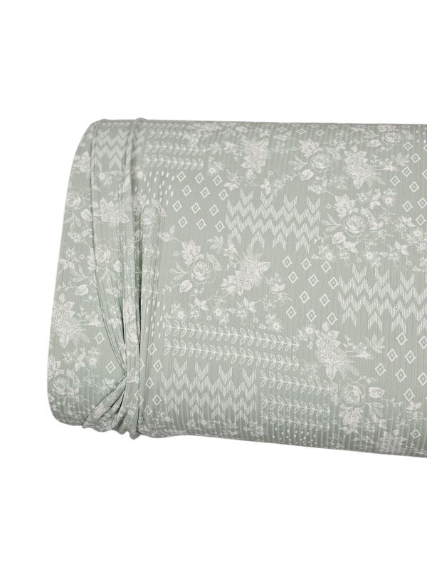 *Unique Design* Willow Ribbed Knit Abstract Vintage Blooms Mint