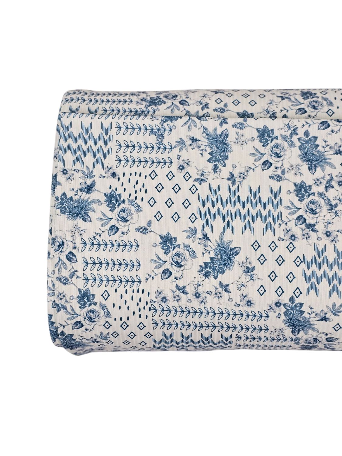 *Unique Design* Willow Ribbed Knit Abstract Vintage Blooms Steel Blue