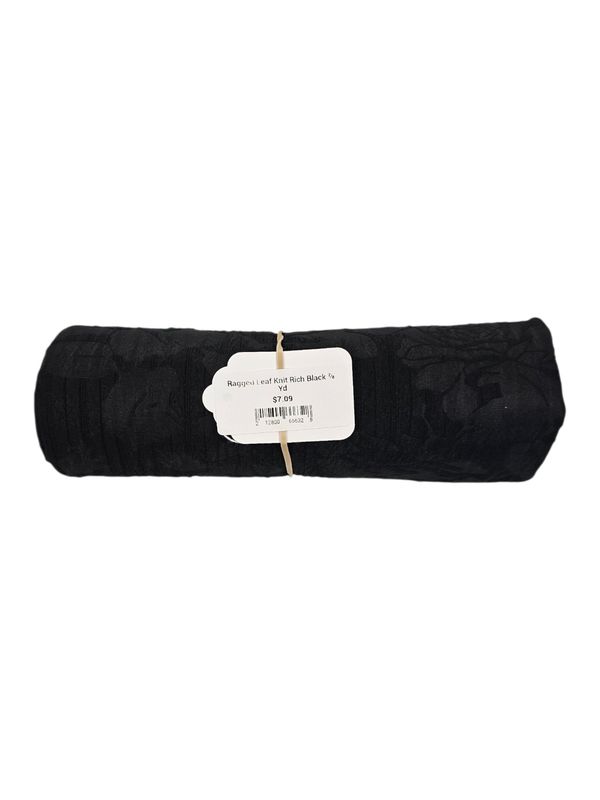 Ragged Leaf Knit Rich Black ⅞ Yd