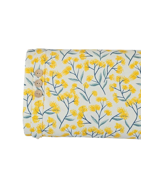 *Unique Design* Willow Ribbed Knit Mimosa Blooms Goldenrod