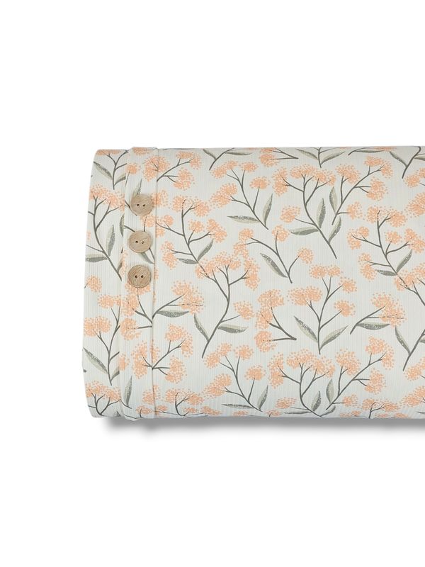 *Unique Design* Willow Ribbed Knit Mimosa Blooms Peach