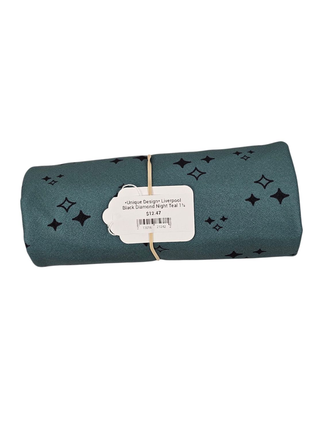*Unique Design* Liverpool Black Diamond Night Teal 1¼ Yd