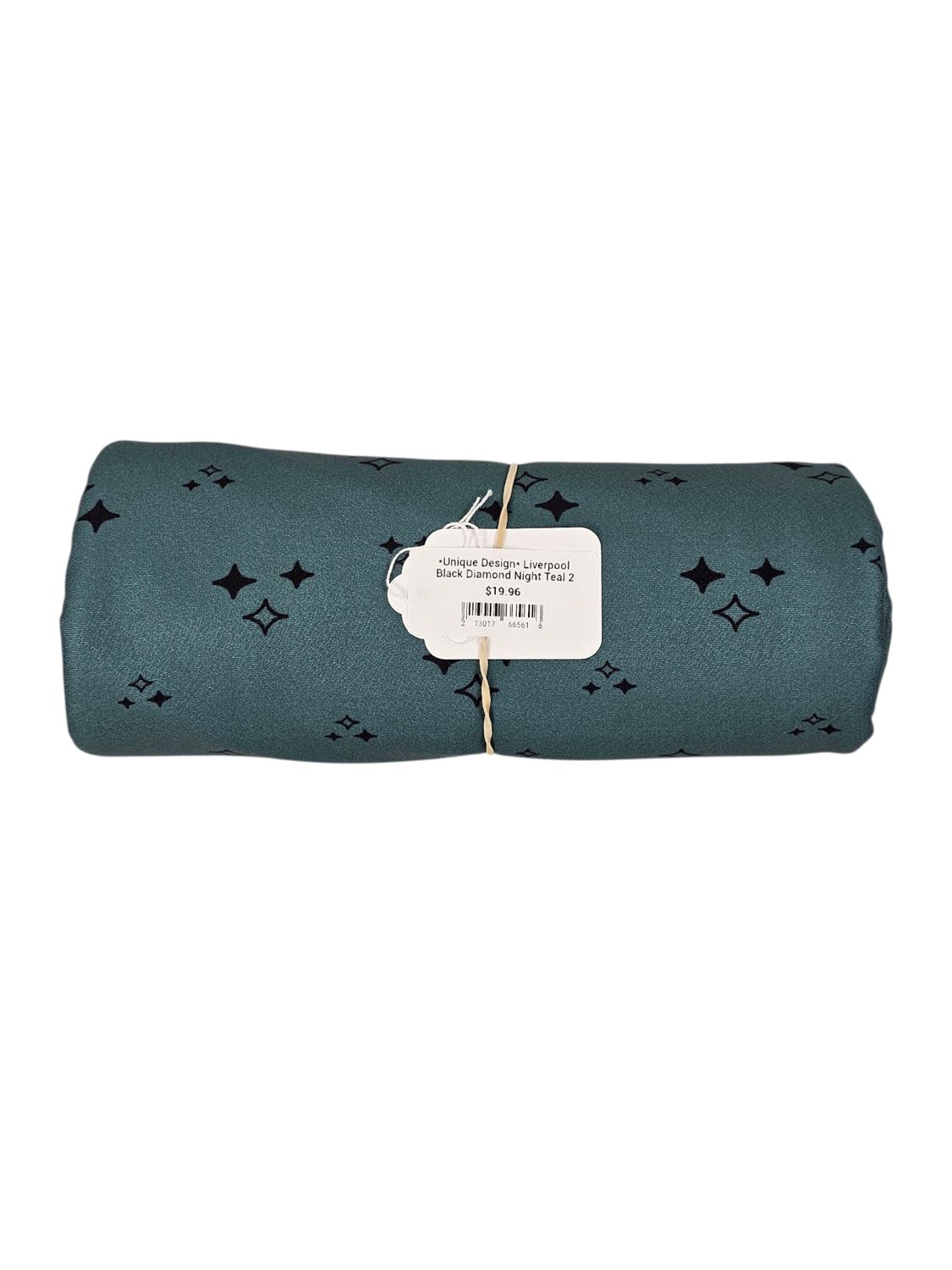 *Unique Design* Liverpool Black Diamond Night Teal 2 Yd