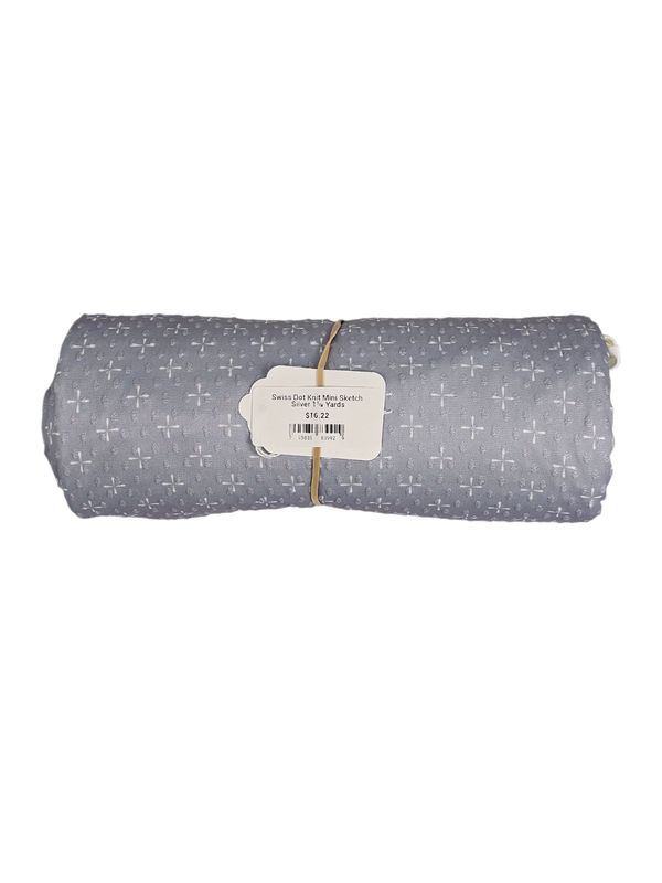 Swiss Dot Knit Mini Sketch Silver 1⅝ Yards