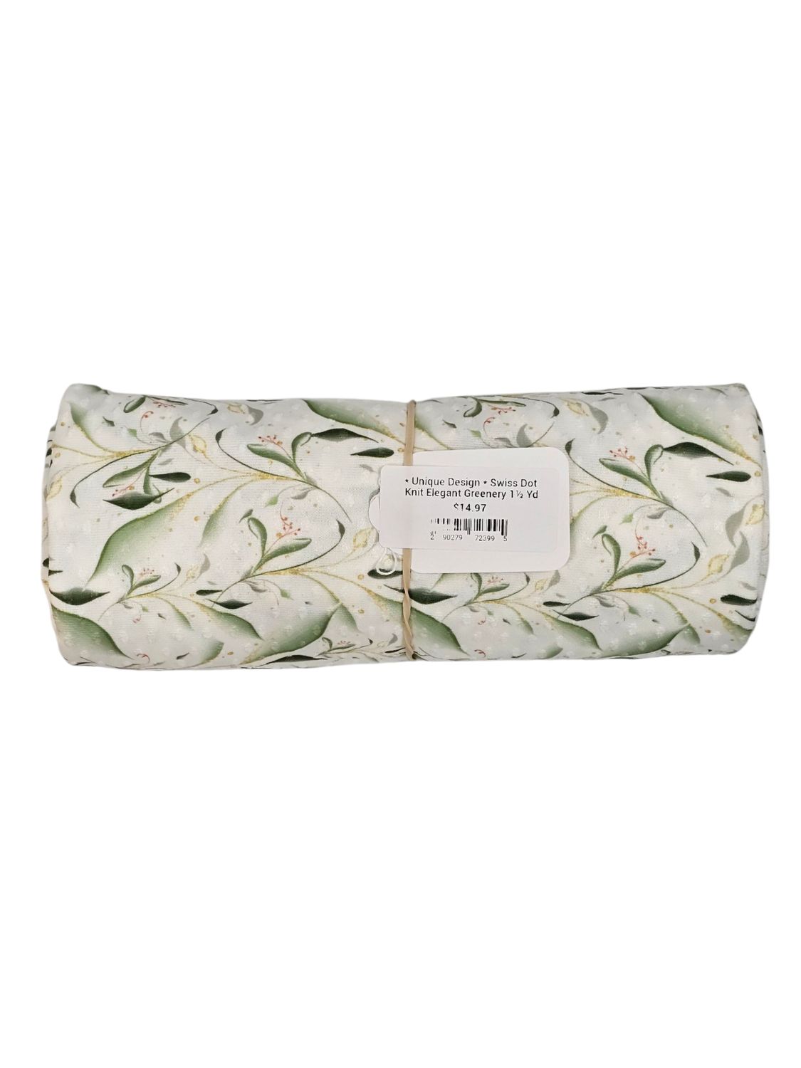 * Unique Design * Swiss Dot Knit Elegant Greenery 1½ Yd