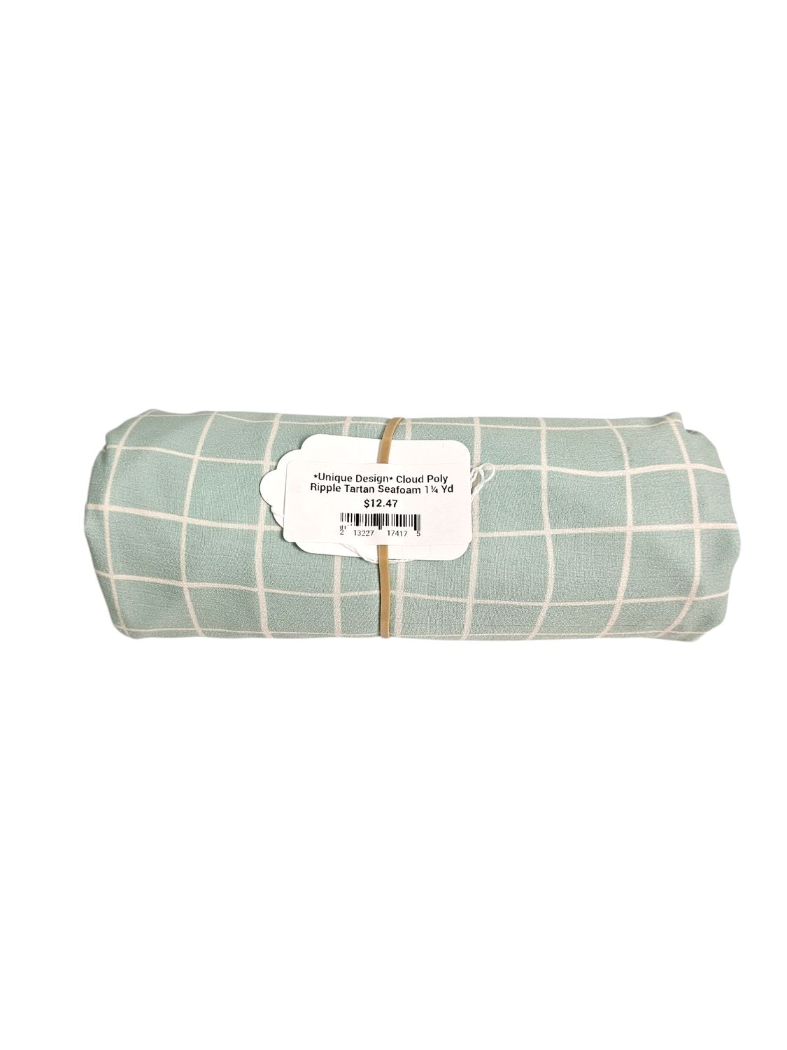 *Unique Design* Cloud Poly Ripple Tartan Seafoam 1¼ Yd