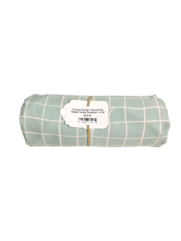*Unique Design* Cloud Poly Ripple Tartan Seafoam 1¼ Yd