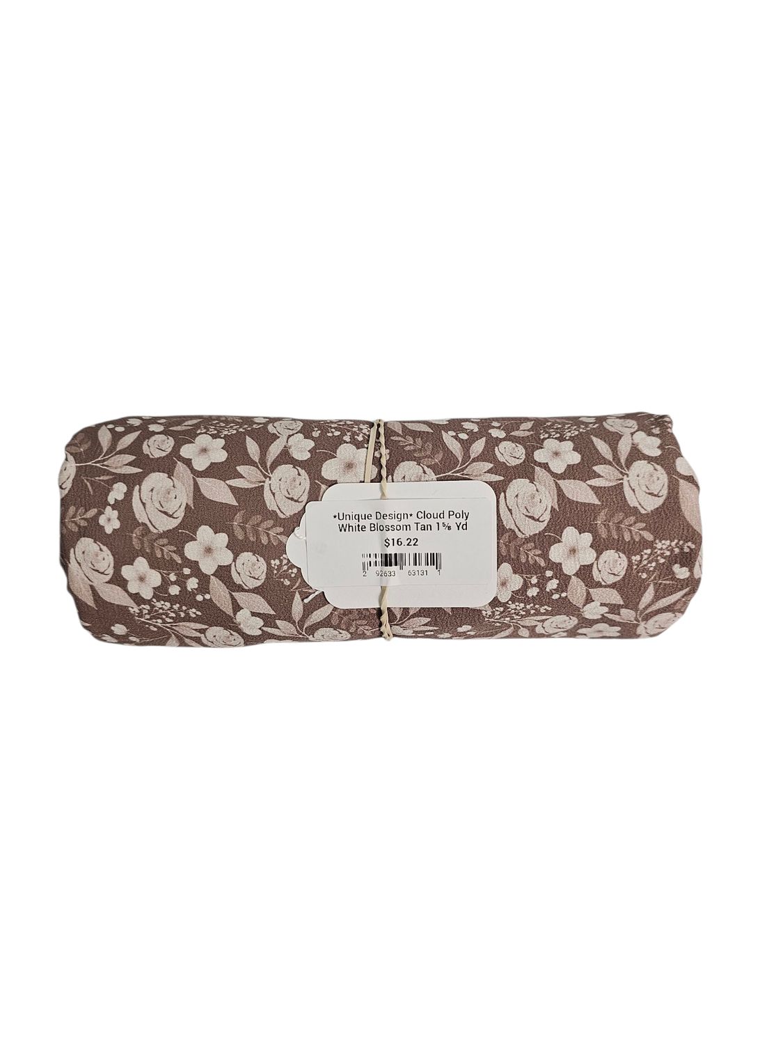 *Unique Design* Cloud Poly White Blossom Tan 1⅝ Yd