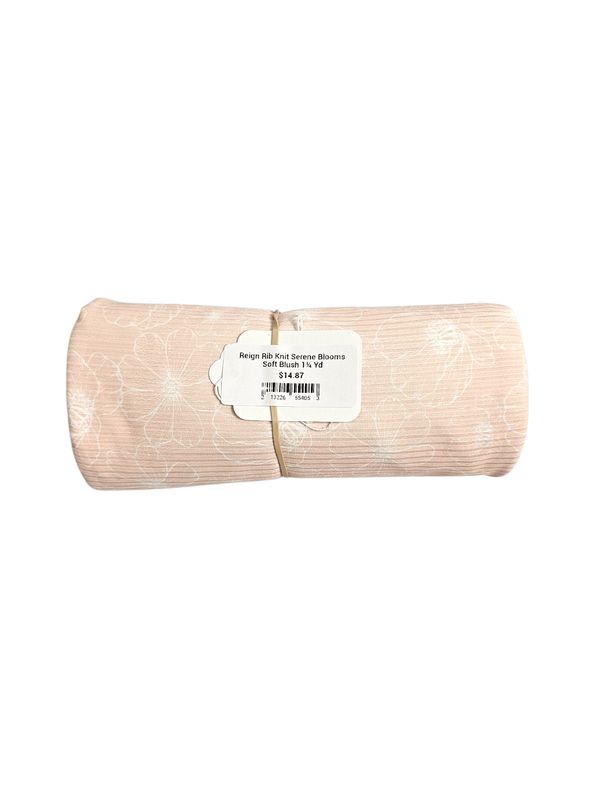 Reign Rib Knit Serene Blooms Soft Blush 1¼ Yd