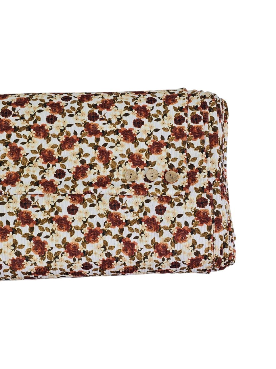 *Unique Design* Mini Poly Ribbed Knit Roses + Blossoms Rust