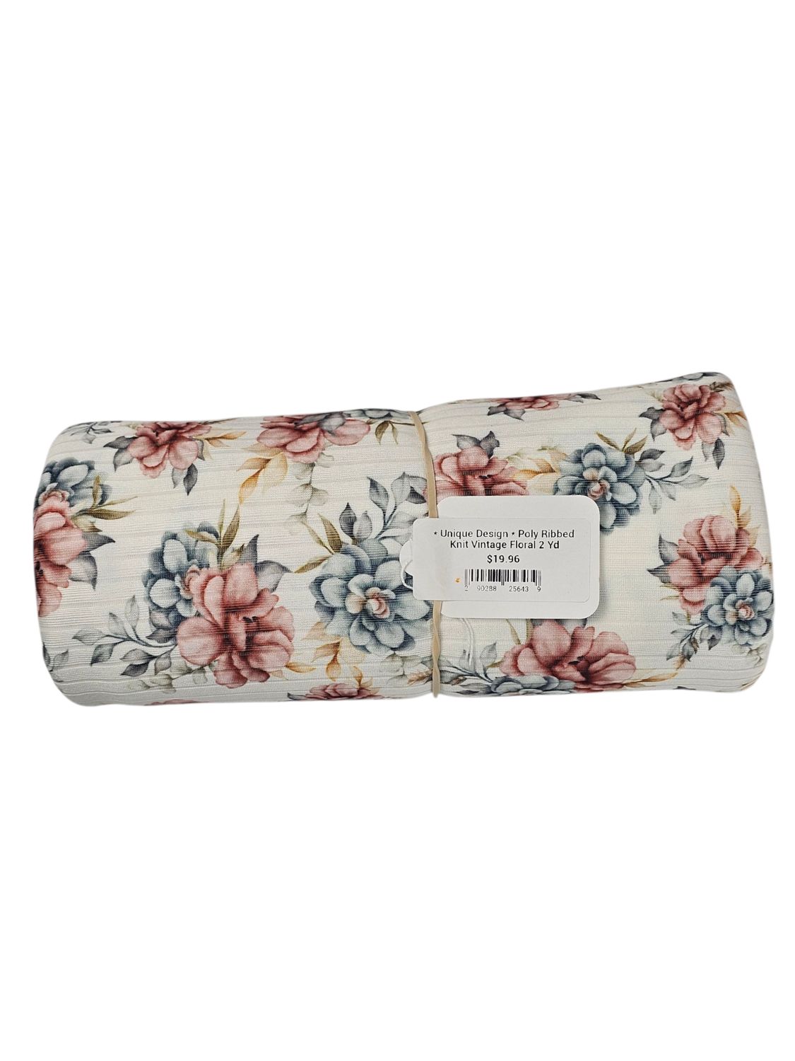 * Unique Design * Poly Ribbed Knit Vintage Floral 2 Yd