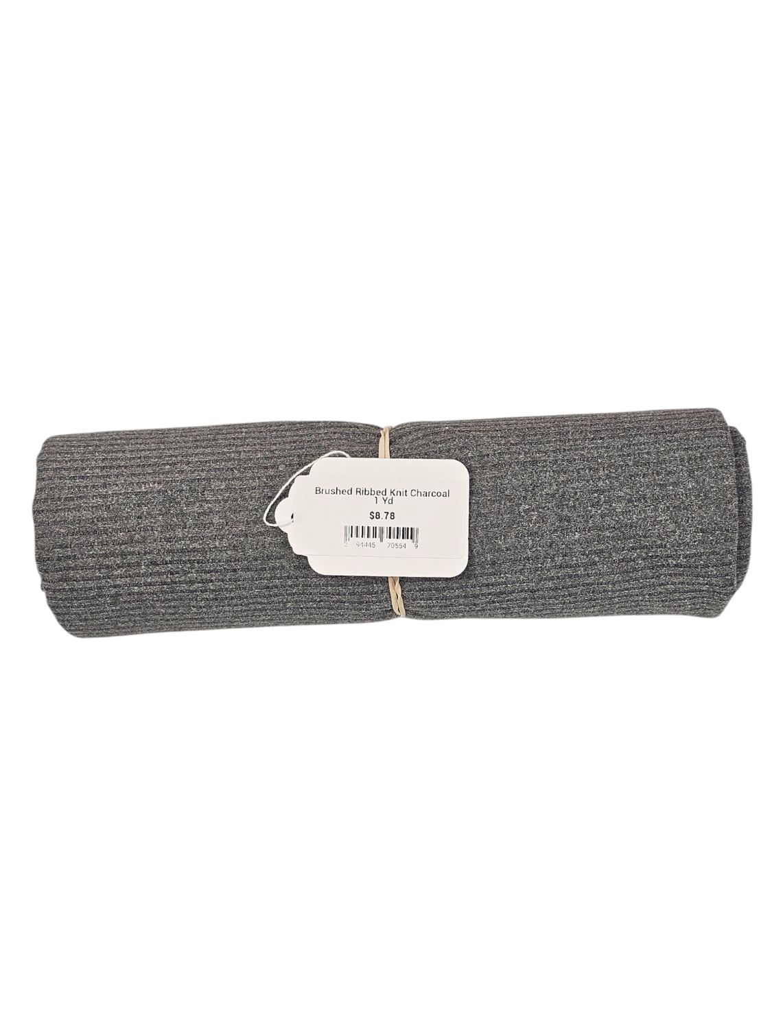 Brushed Ribbed Knit Charcoal 1 Yd