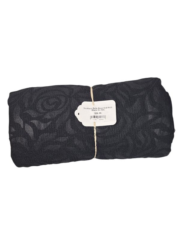 Southern Belle Rose Knit Rich Black 3¼ Yds