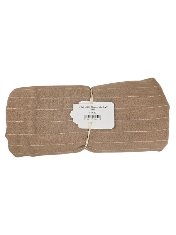 Heavy Linen Stripes Mocha 2 Yds