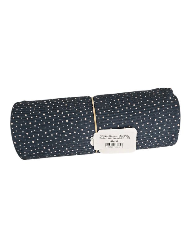 *Unique Design* Mini Poly Ribbed Knit Snowfall 1½ Yd