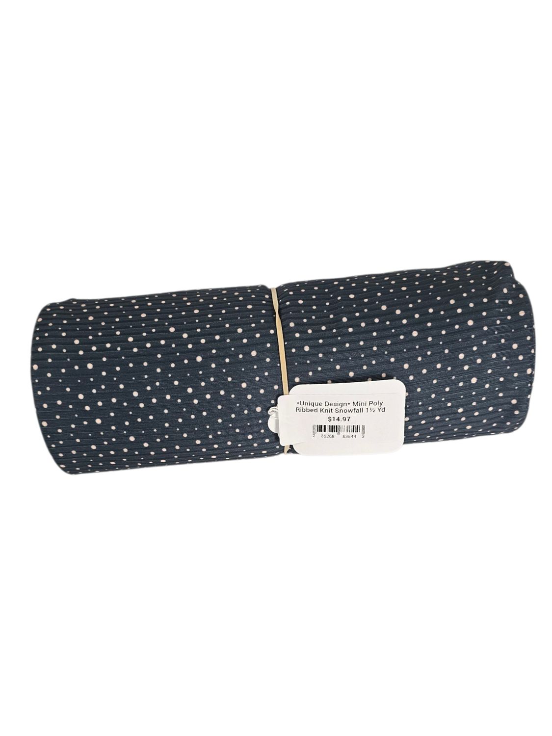 *Unique Design* Mini Poly Ribbed Knit Snowfall 1½ Yd