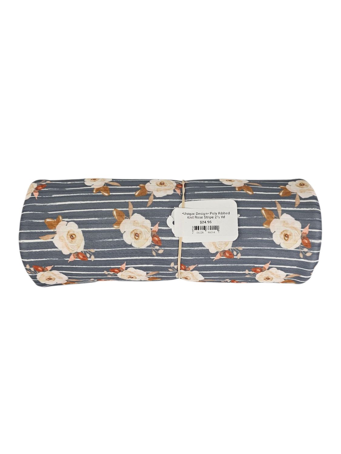 *Unique Design* Poly Ribbed Knit Rose Stripe 2½ Yd