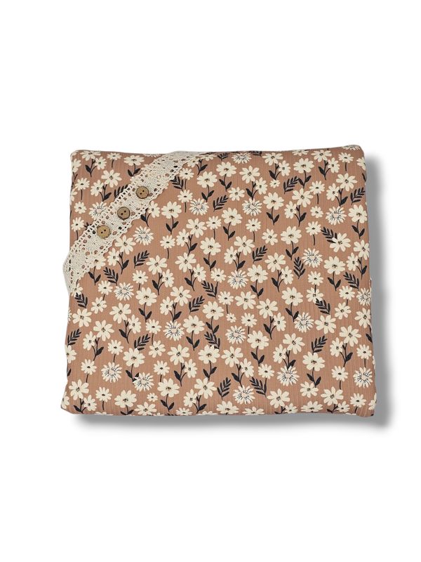 *Unique Design* Willow Ribbed Knit Mini Daisy Beige