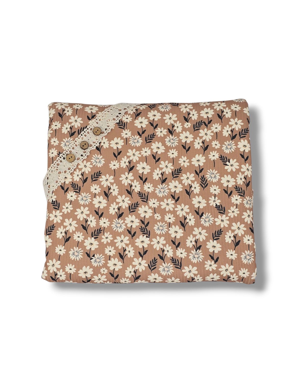 *Unique Design* Willow Ribbed Knit Mini Daisy Beige
