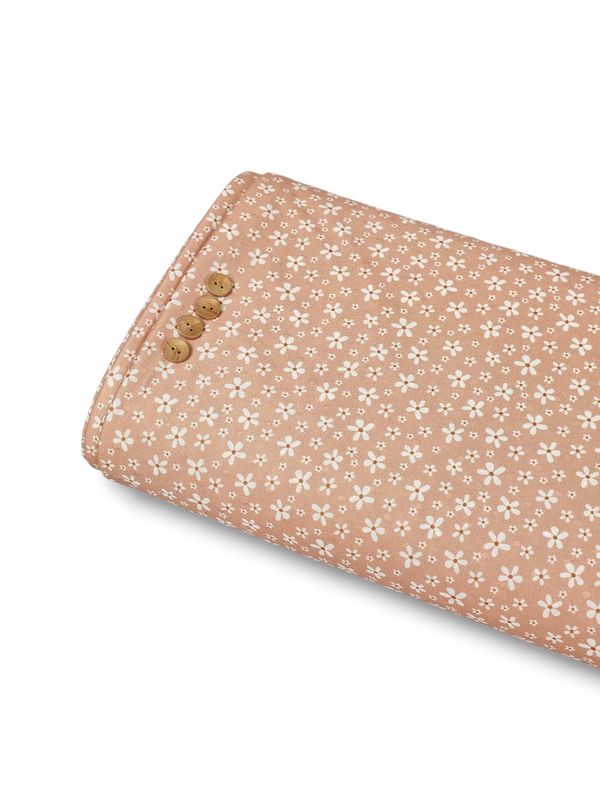 Swiss Dot Knit Sweet Daisies Powder Pink