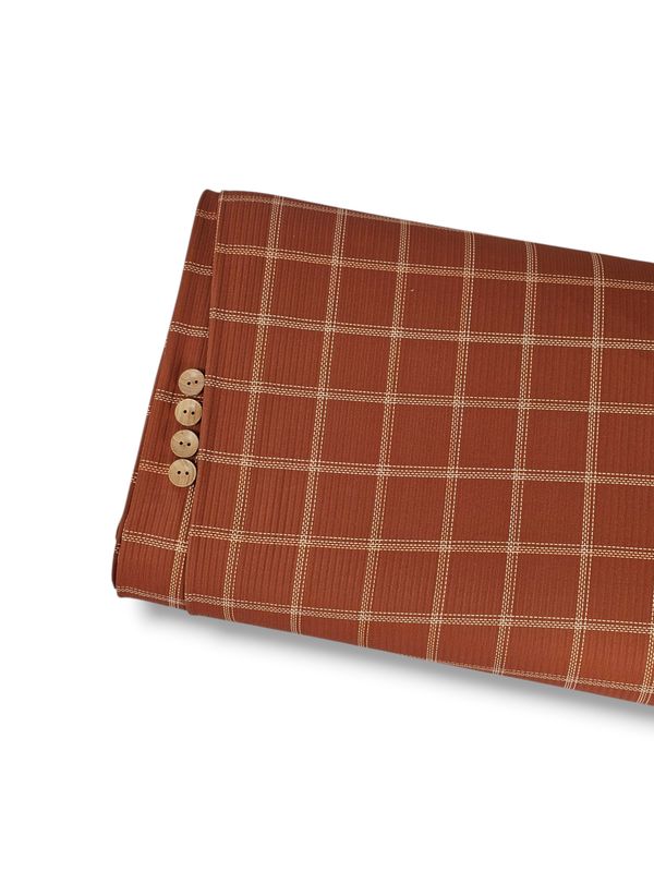 Reign Rib Knit Basic Tartan Rust