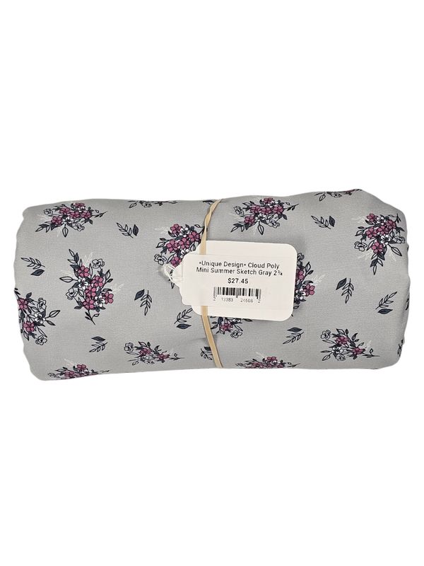 *Unique Design* Cloud Poly Mini Summer Sketch Gray 2¾ yards