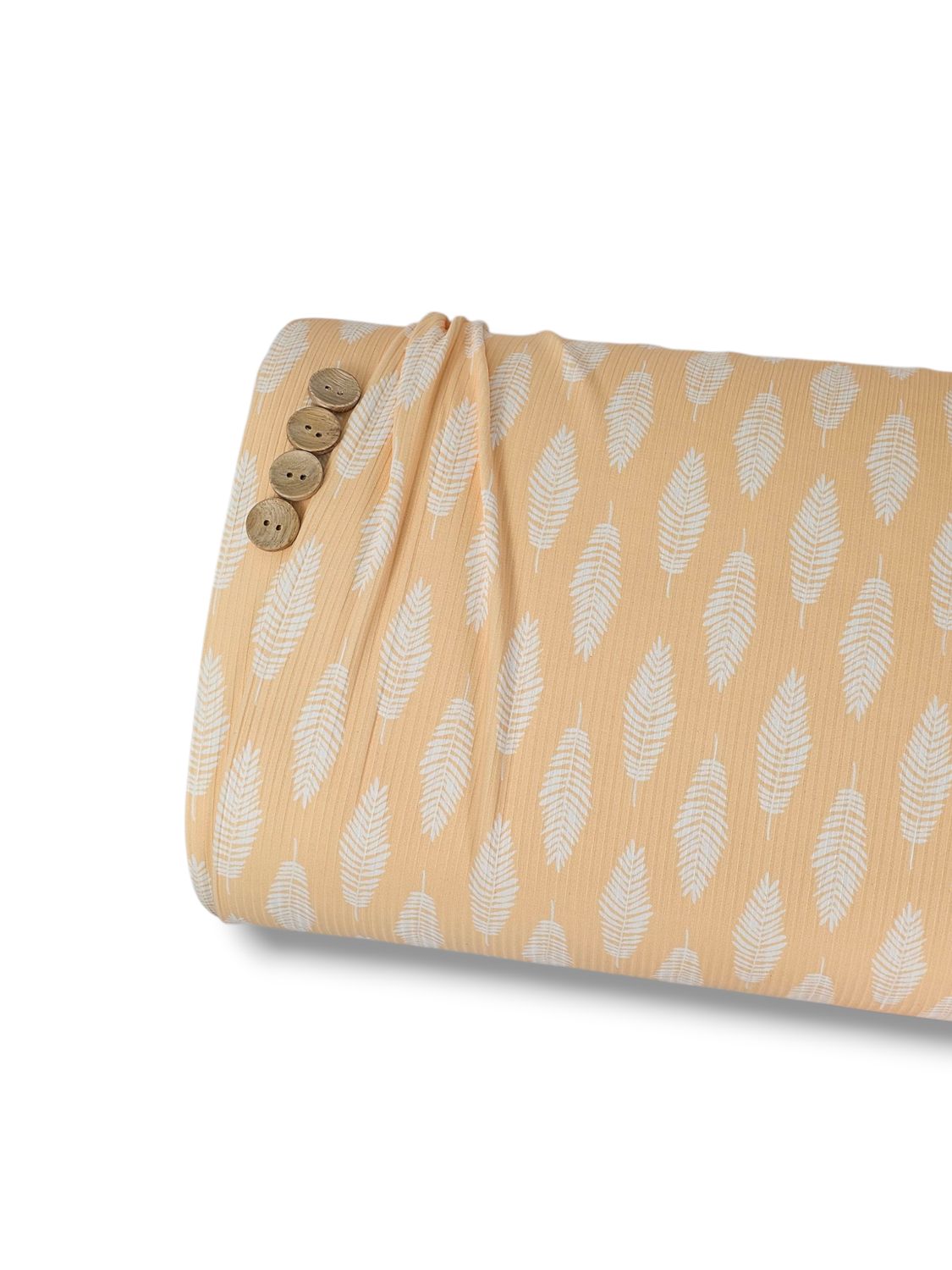 *Unique Design* Willow Ribbed Knit White Fern Pale Yellow
