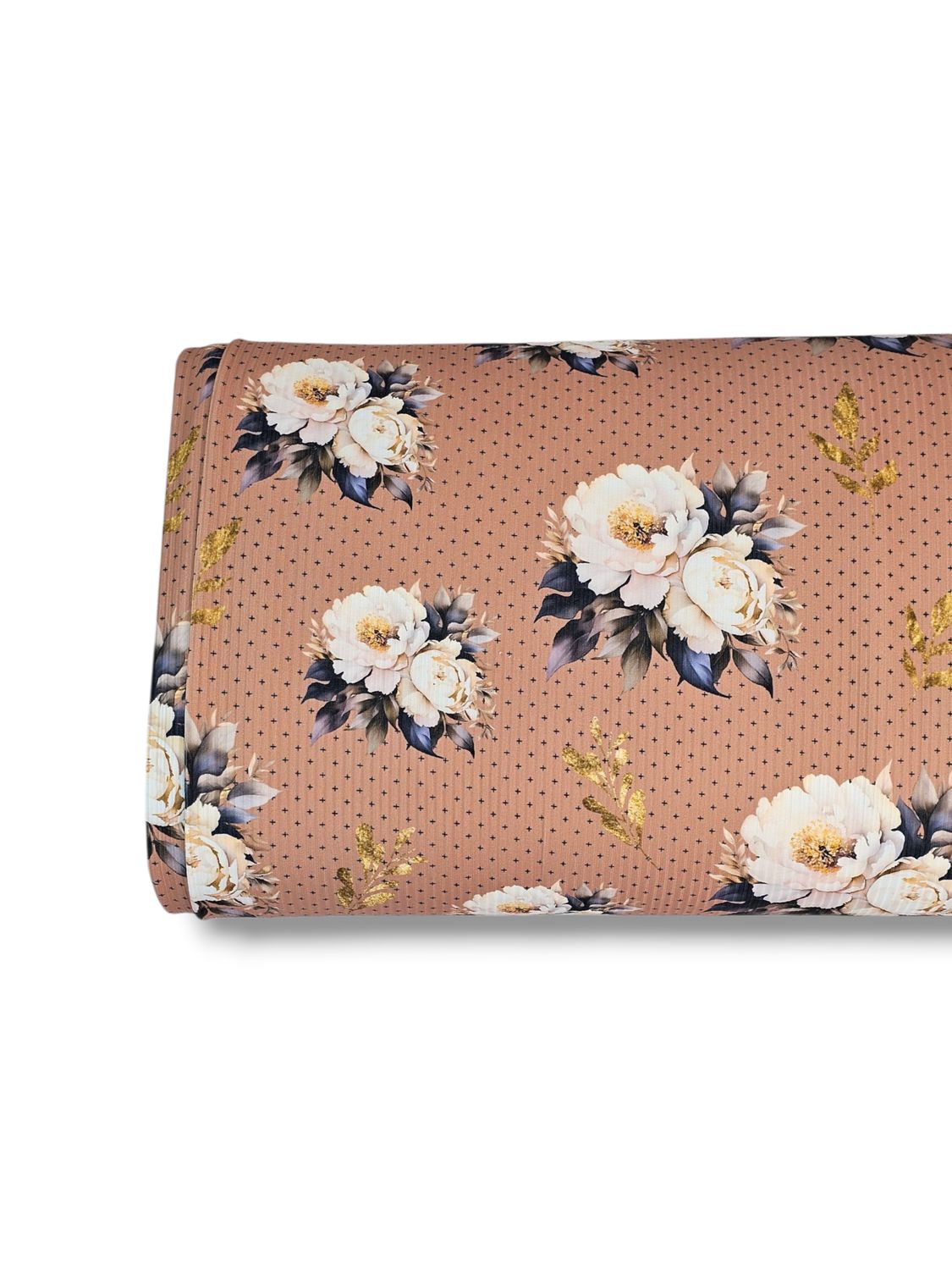 *Unique Design* Willow Ribbed Knit Celestial Floral Rosy Brown