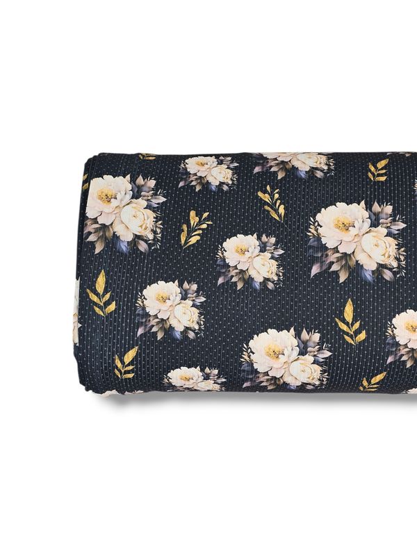 *Unique Design* Willow Ribbed Knit Celestial Floral Black