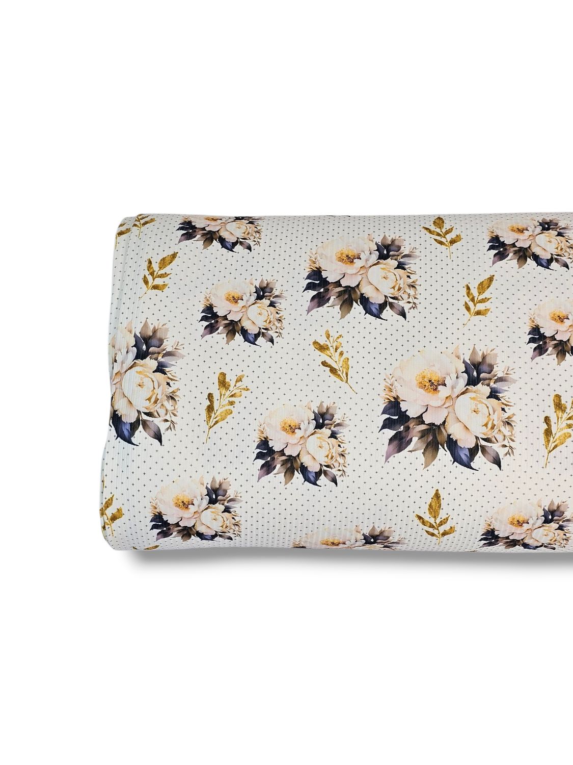 *Unique Design* Willow Ribbed Knit Celestial Floral White