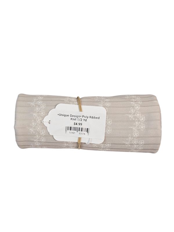 *Unique Design* Poly Ribbed Knit 1/2 Yd