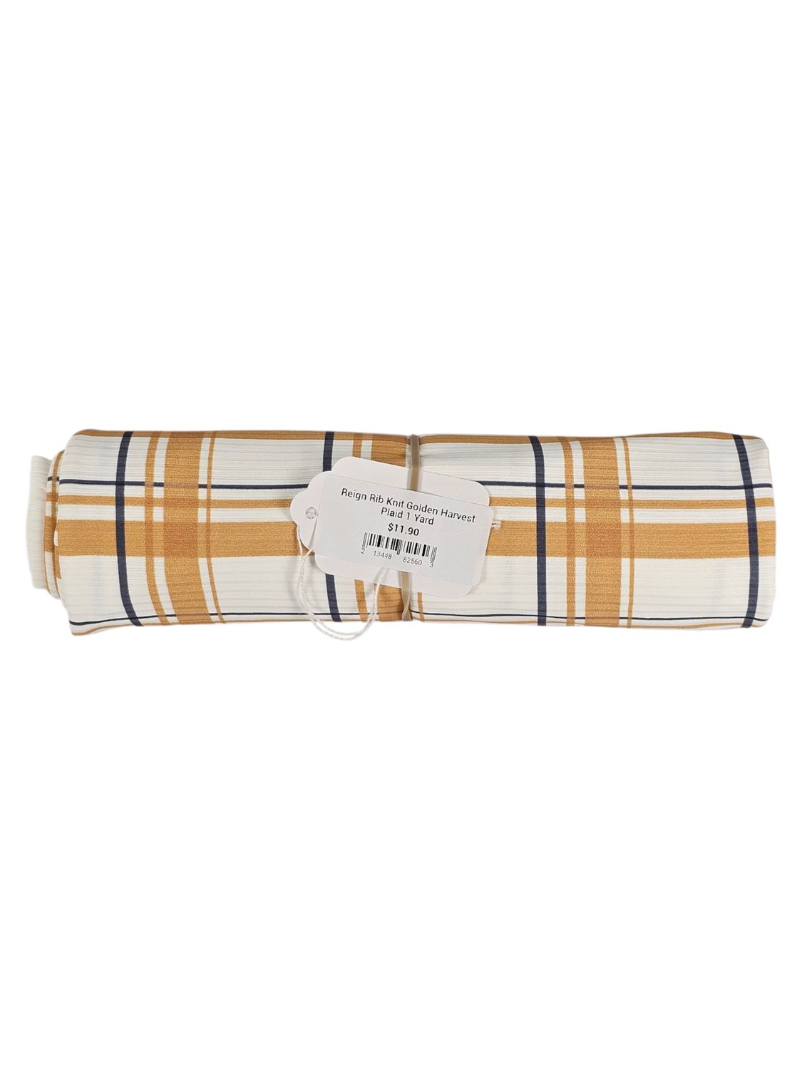 Reign Rib Knit Golden Harvest Plaid 1 Yard