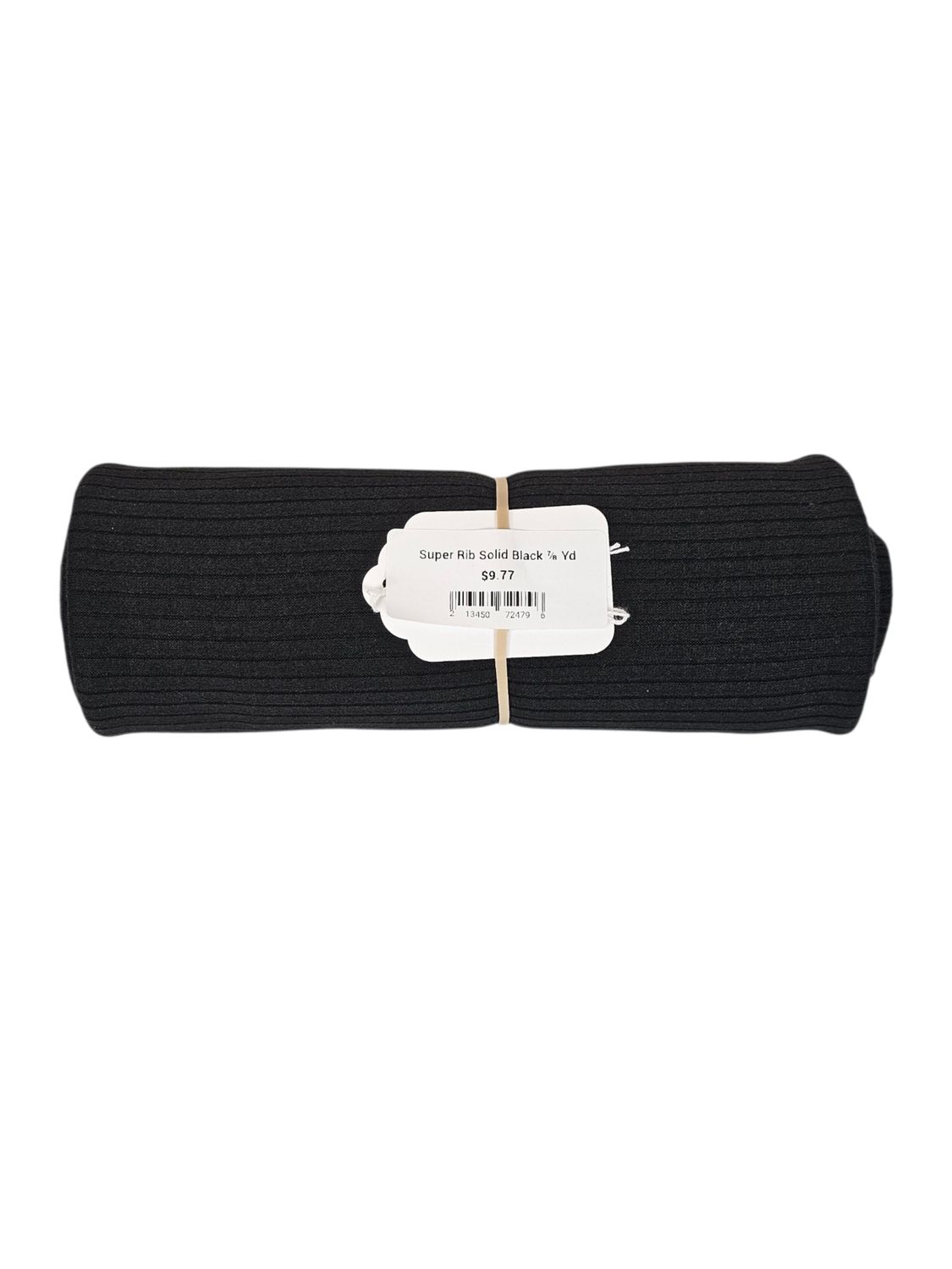 Super Rib Solid Black ⅞ Yd