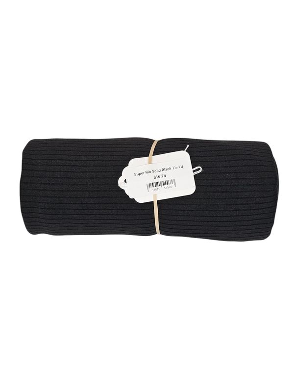 Super Rib Solid Black 1½ Yd