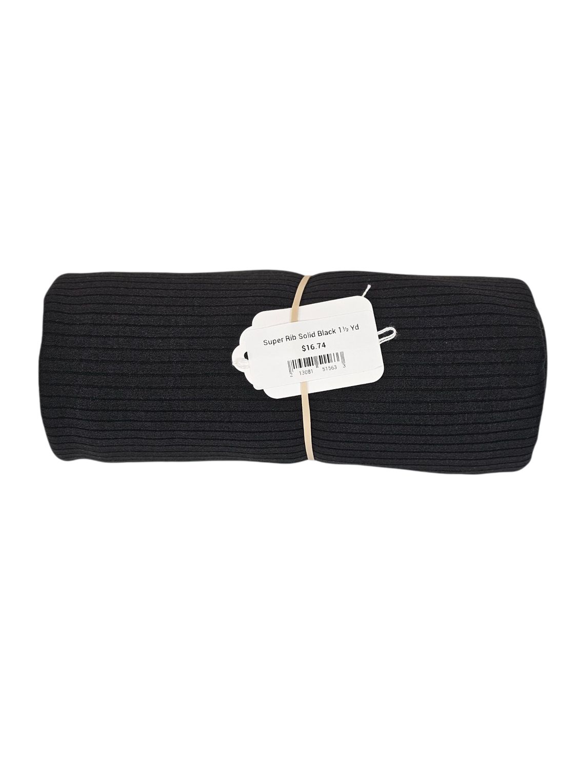 Super Rib Solid Black 1½ Yd