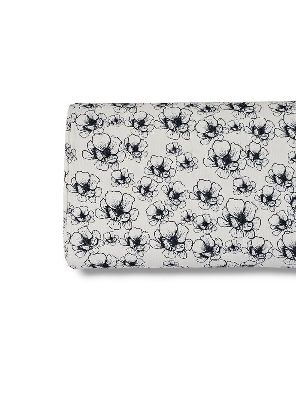 *Unique Design* Willow Ribbed Knit Black Petals White